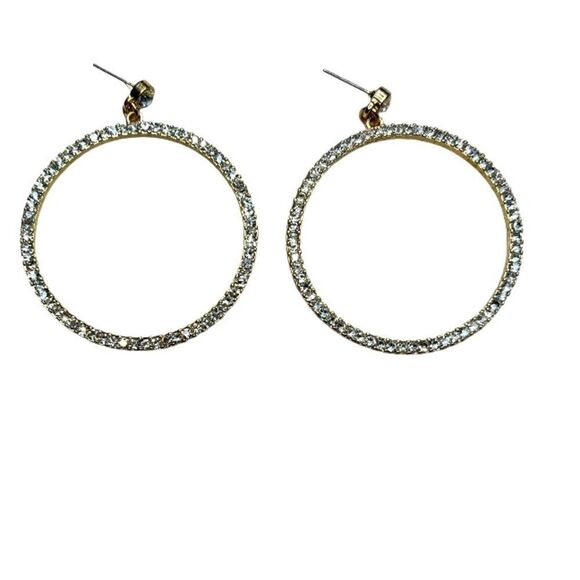 Cubic Zirconia Hoop Earrings - Picture 1 of 5